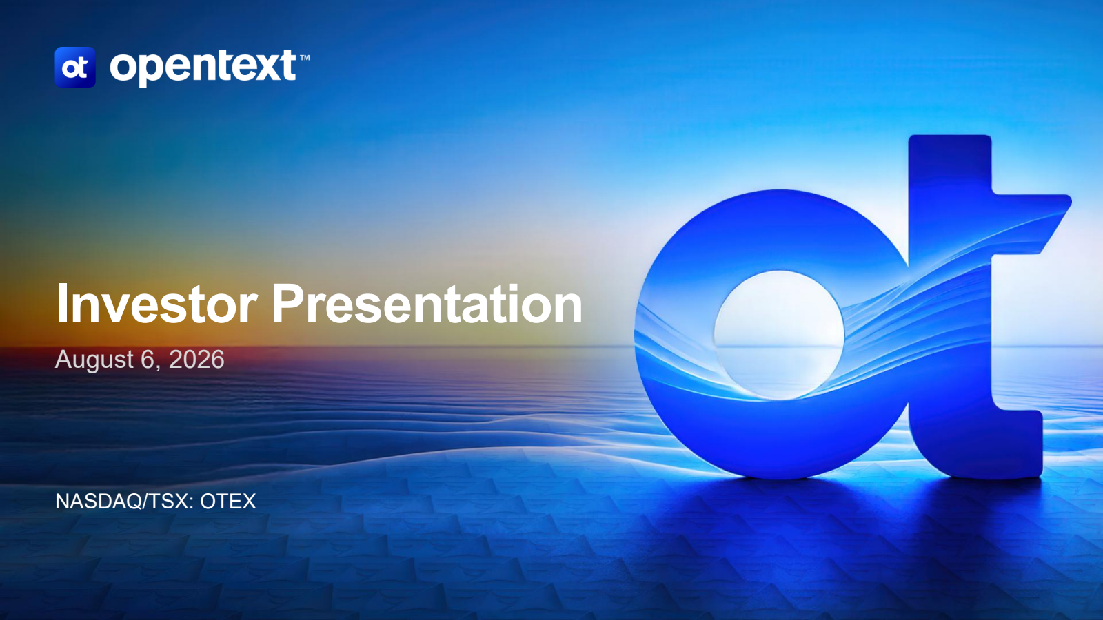 Open Text's Q4 2026 Slide Deck