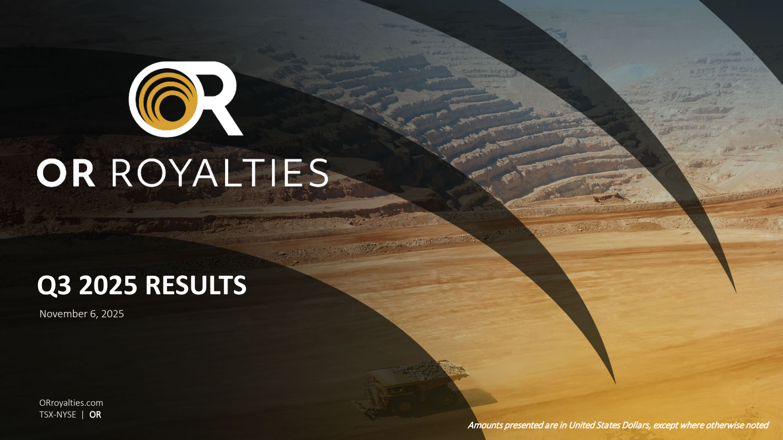 OR Royalties' Q3 2025 Slide Deck
