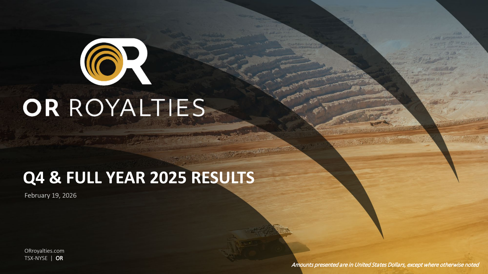 OR Royalties' Q4 2025 Slide Deck