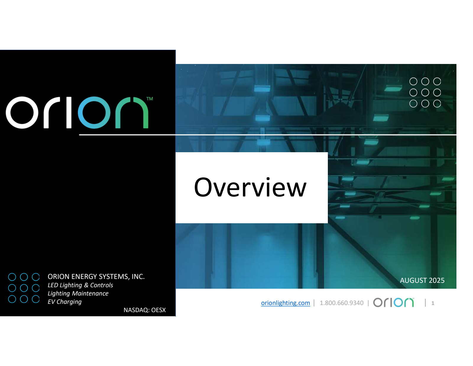 Orion Energy Systems' Q1 2026 Slide Deck