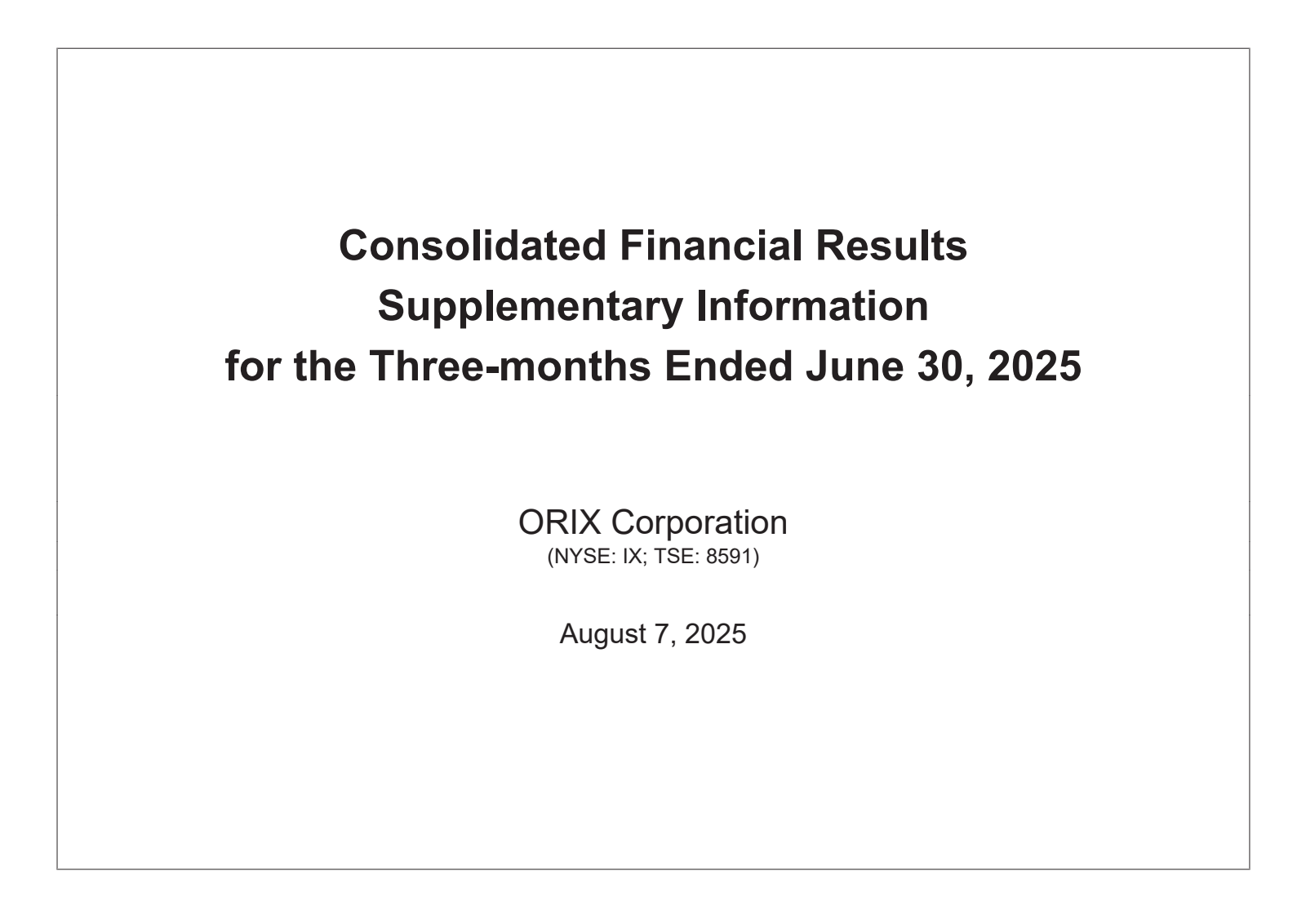 Orix Corp Ads' Q1 2026 Slide Deck