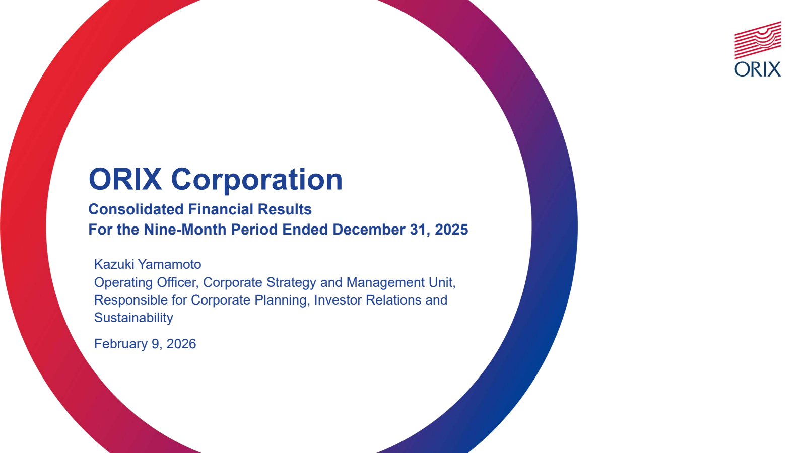Orix Corp Ads' Q3 2026 Slide Deck
