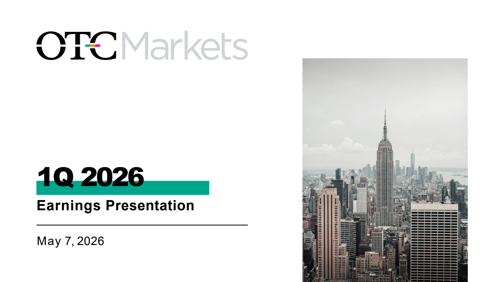 OTC Markets Group's Q1 2026 Slide Deck
