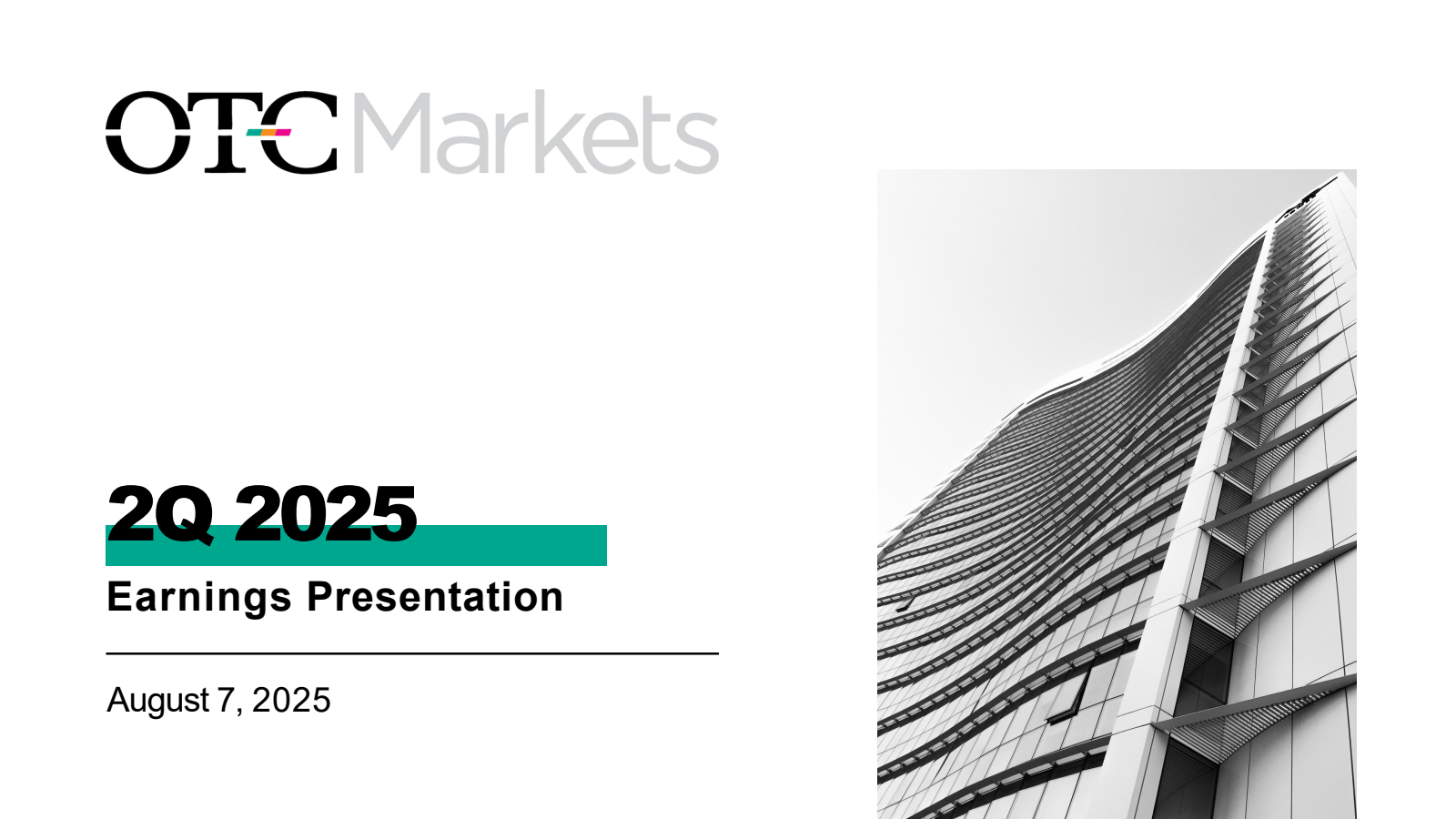 OTC Markets Group's Q2 2025 Slide Deck