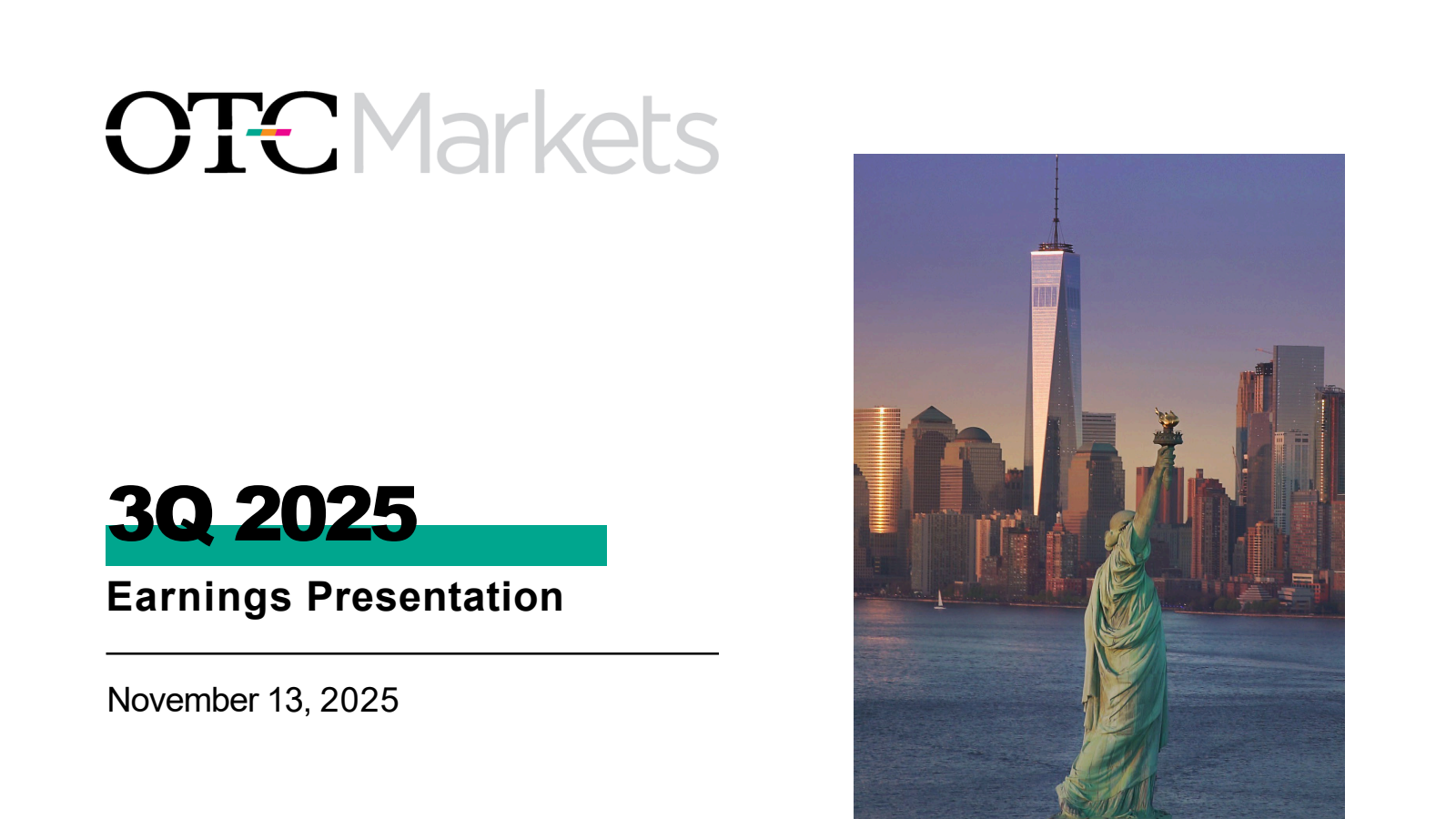 OTC Markets Group's Q3 2025 Slide Deck