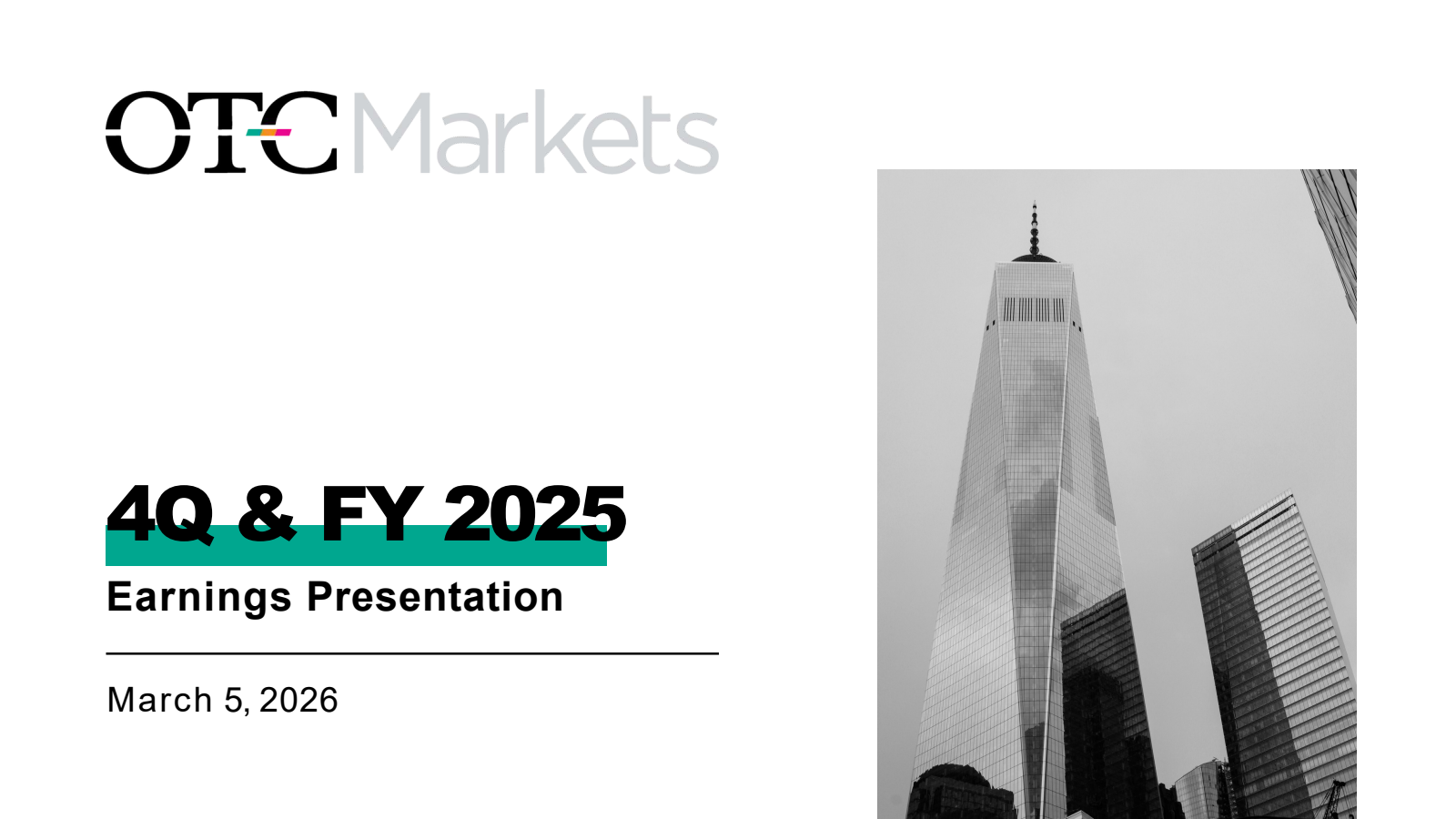 OTC Markets Group's Q4 2025 Slide Deck
