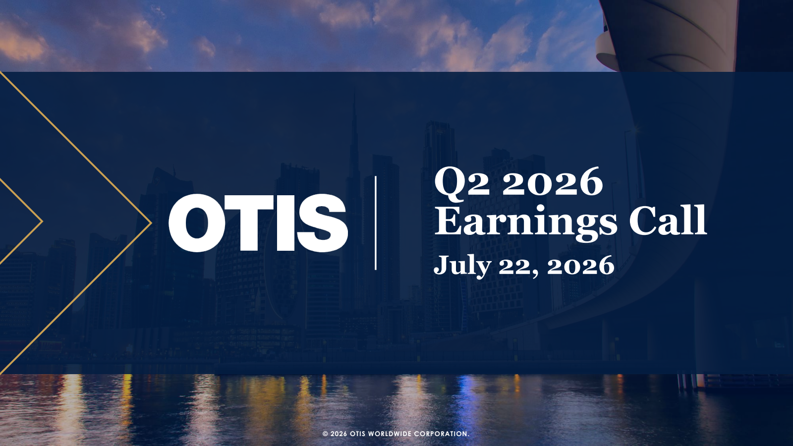 Otis Worldwide's Q2 2026 Slide Deck