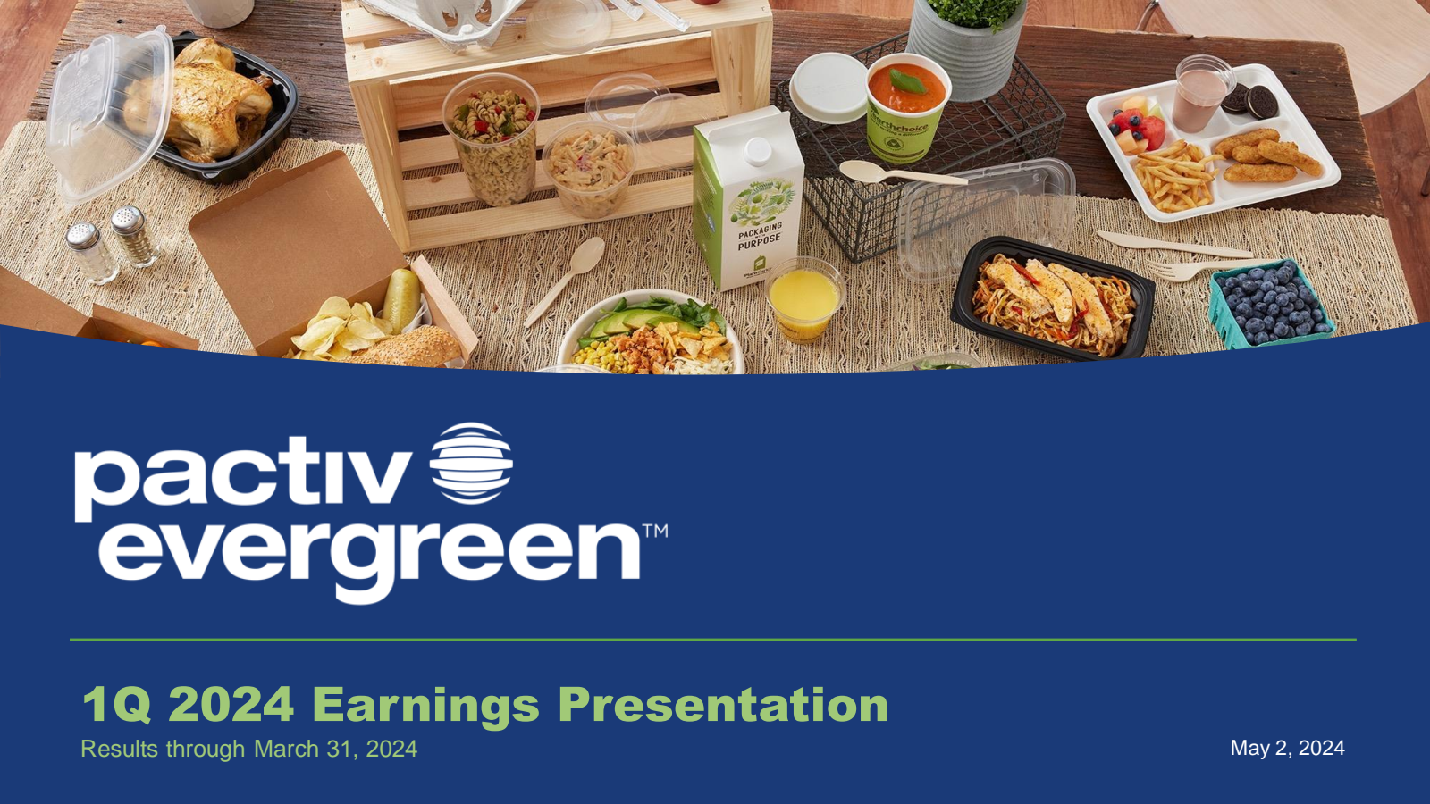 Pactiv Evergreen's Q1 2024 Slide Deck