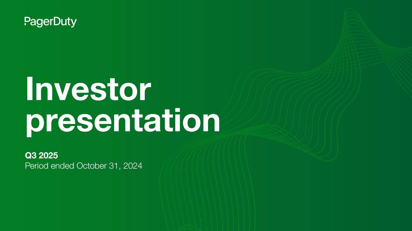 PagerDuty's Q3 2025 Slide Deck