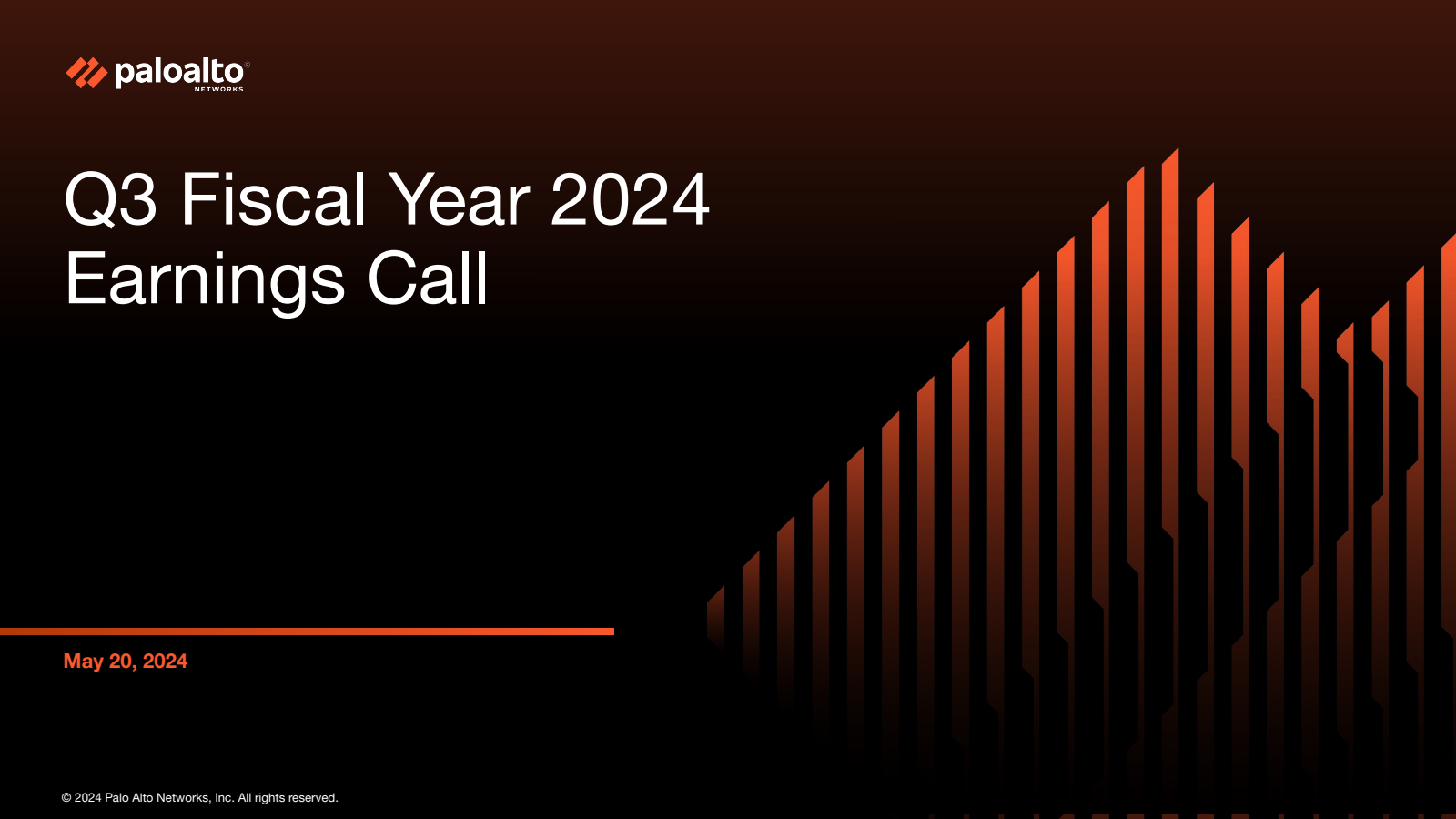 Palo Alto Networks' Q3 2024 Slide Deck