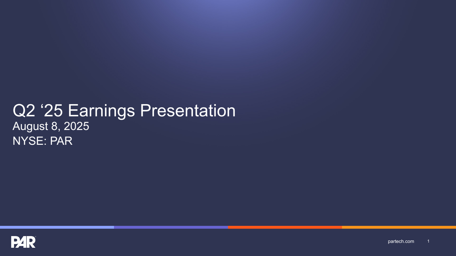 PAR Technology's Q2 2025 Slide Deck