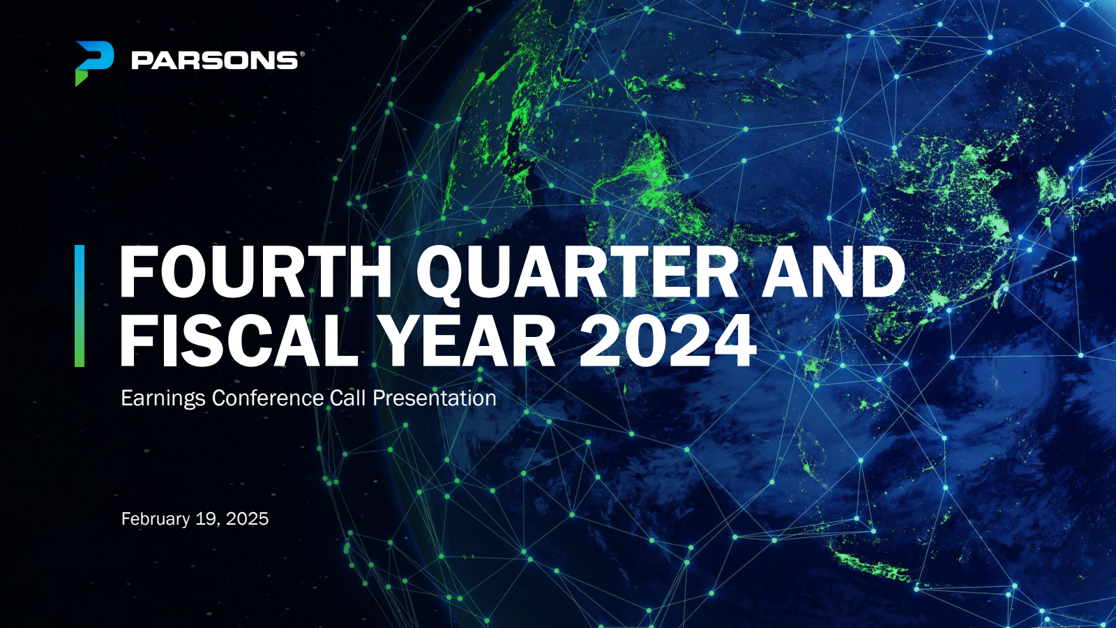 Parsons' Q4 2024 Slide Deck
