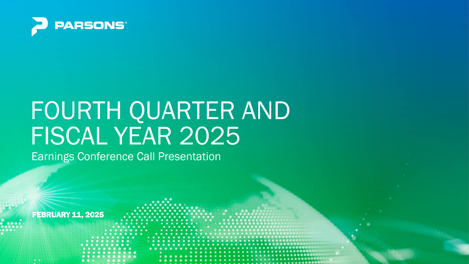 Parsons' Q4 2025 Slide Deck