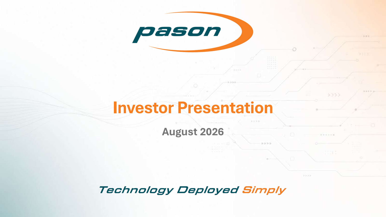 Pason Systems' Q2 2026 Slide Deck