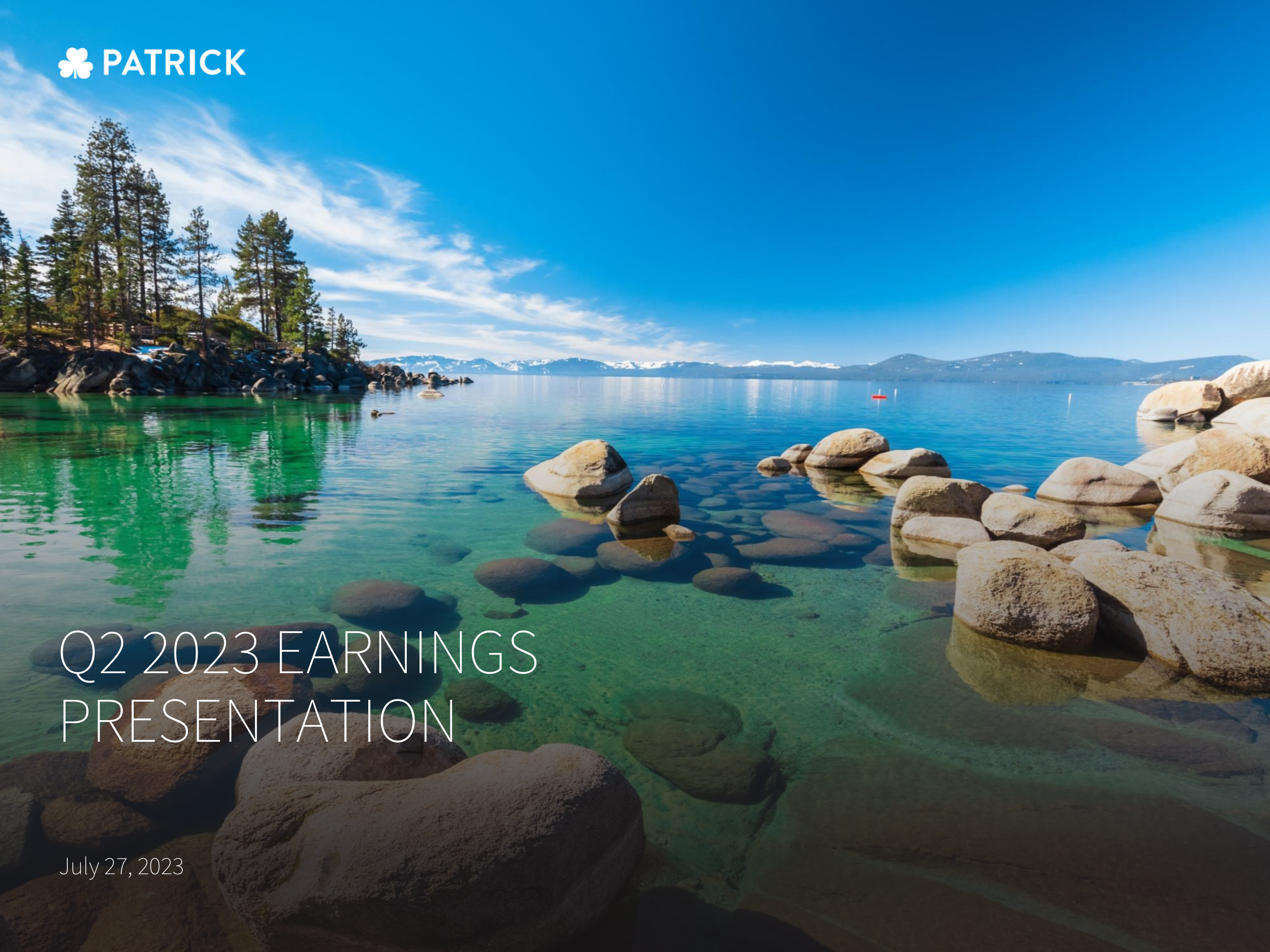 Patrick Industries' Q2 2023 Slide Deck
