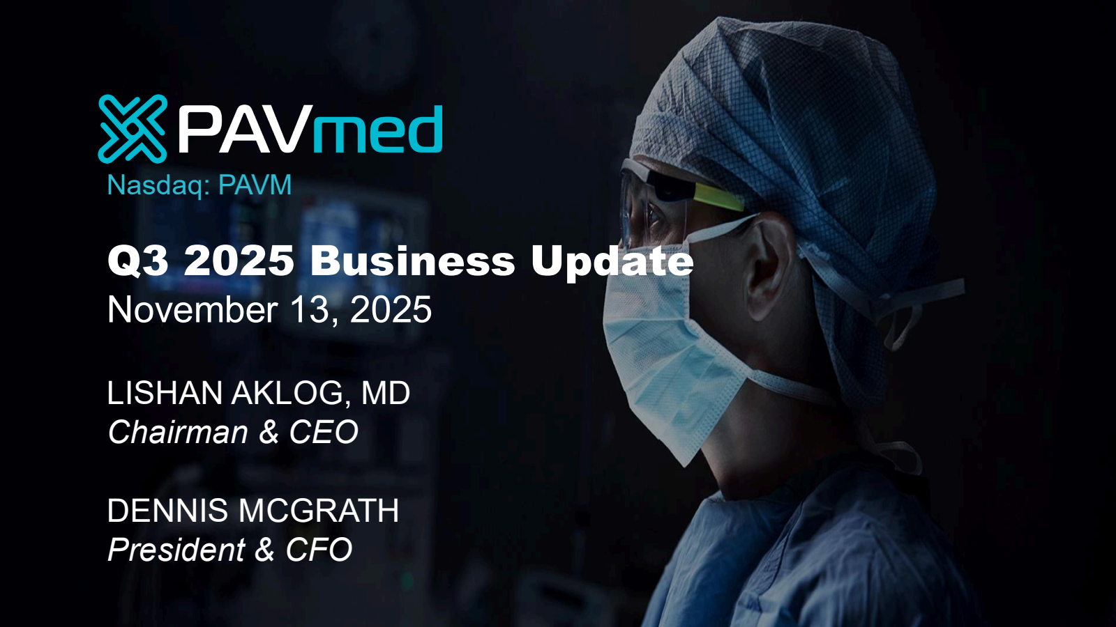 PAVmed's Q3 2025 Slide Deck