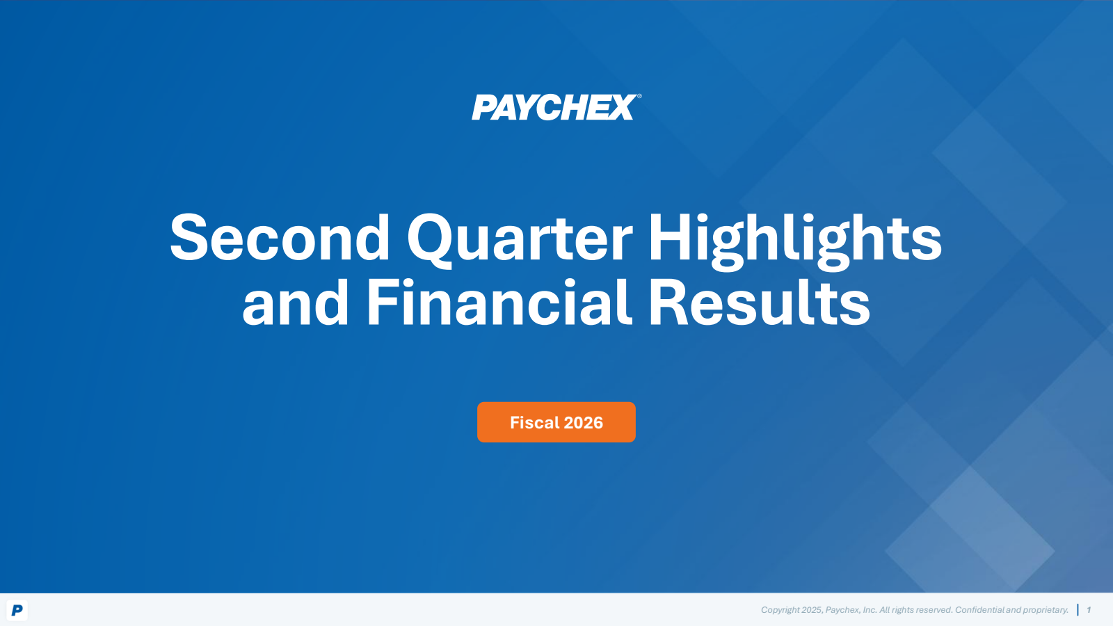 Paychex's Q2 2026 Slide Deck