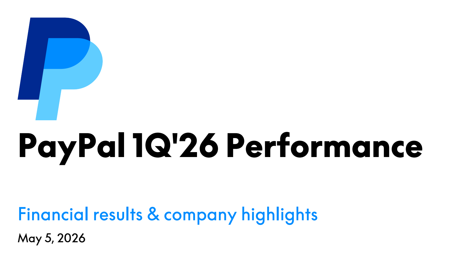 PayPal's Q1 2026 Slide Deck