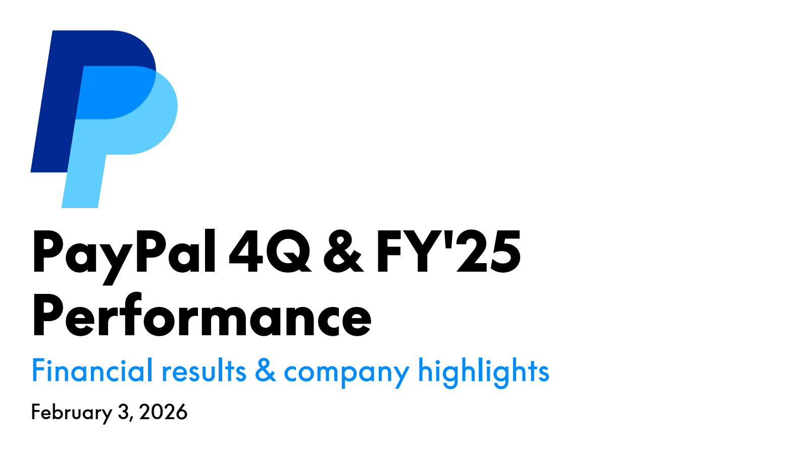 PayPal's Q4 2025 Slide Deck