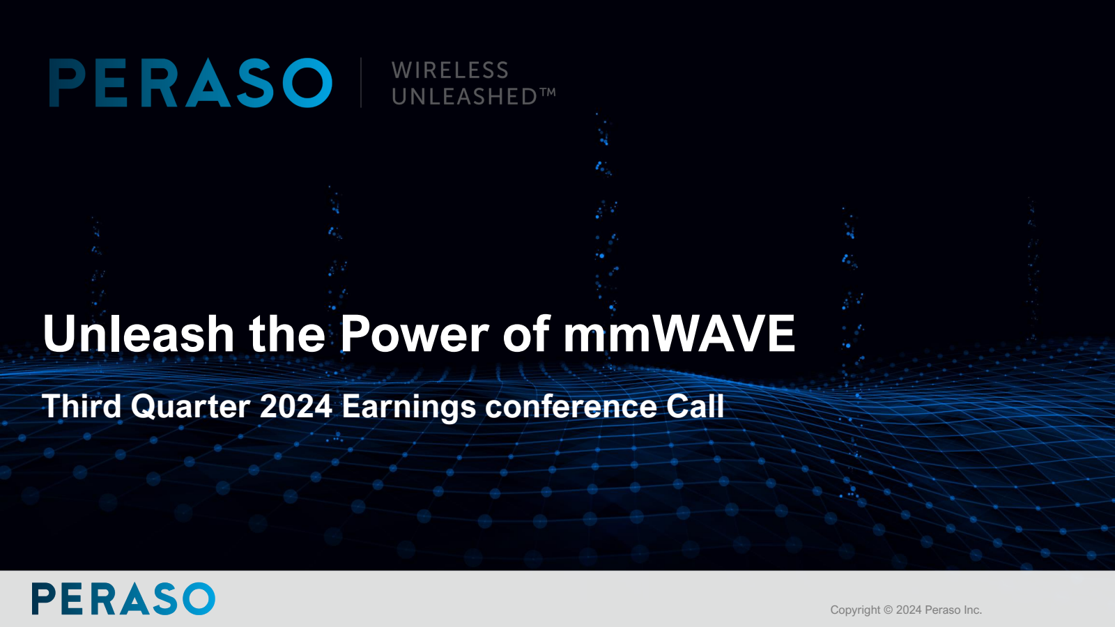 Peraso's Q3 2024 Slide Deck