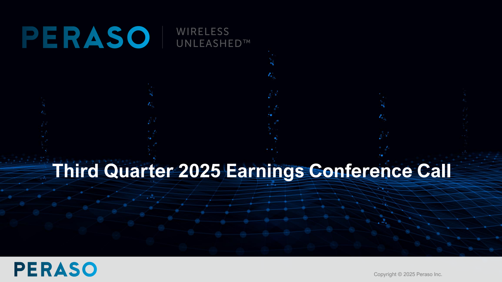 Peraso's Q3 2025 Slide Deck