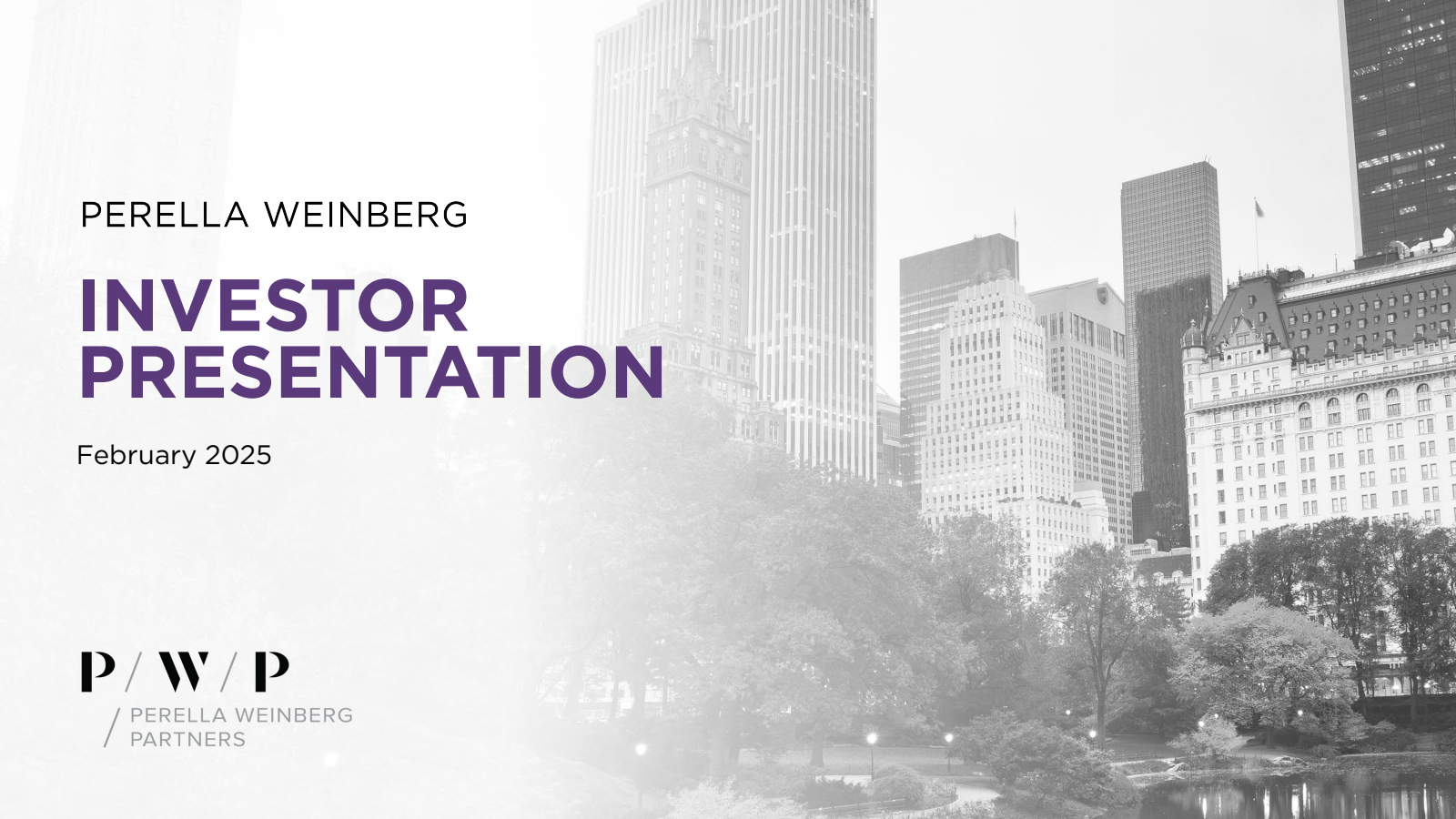 Perella Weinberg Partners' Q4 2024 Slide Deck