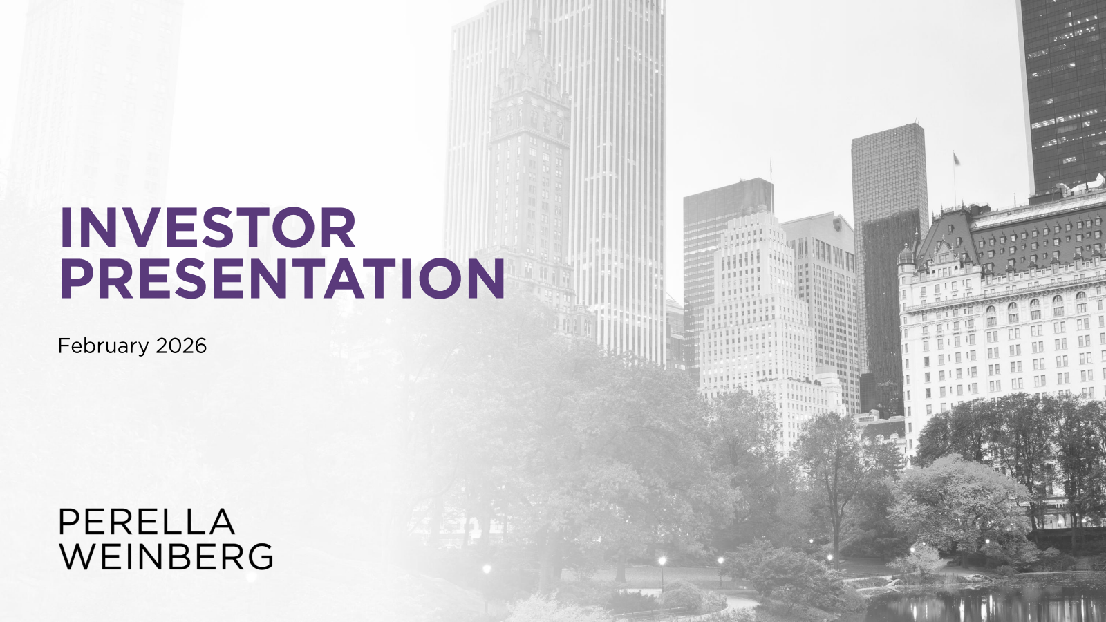 Perella Weinberg Partners' Q4 2025 Slide Deck