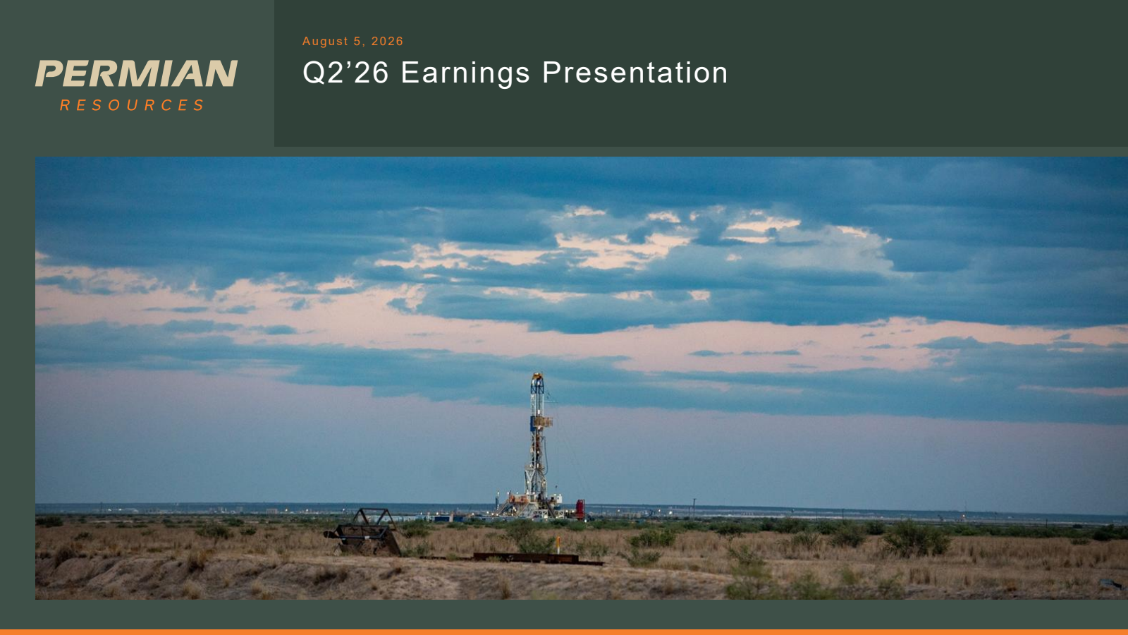 Permian Resources' Q2 2026 Slide Deck