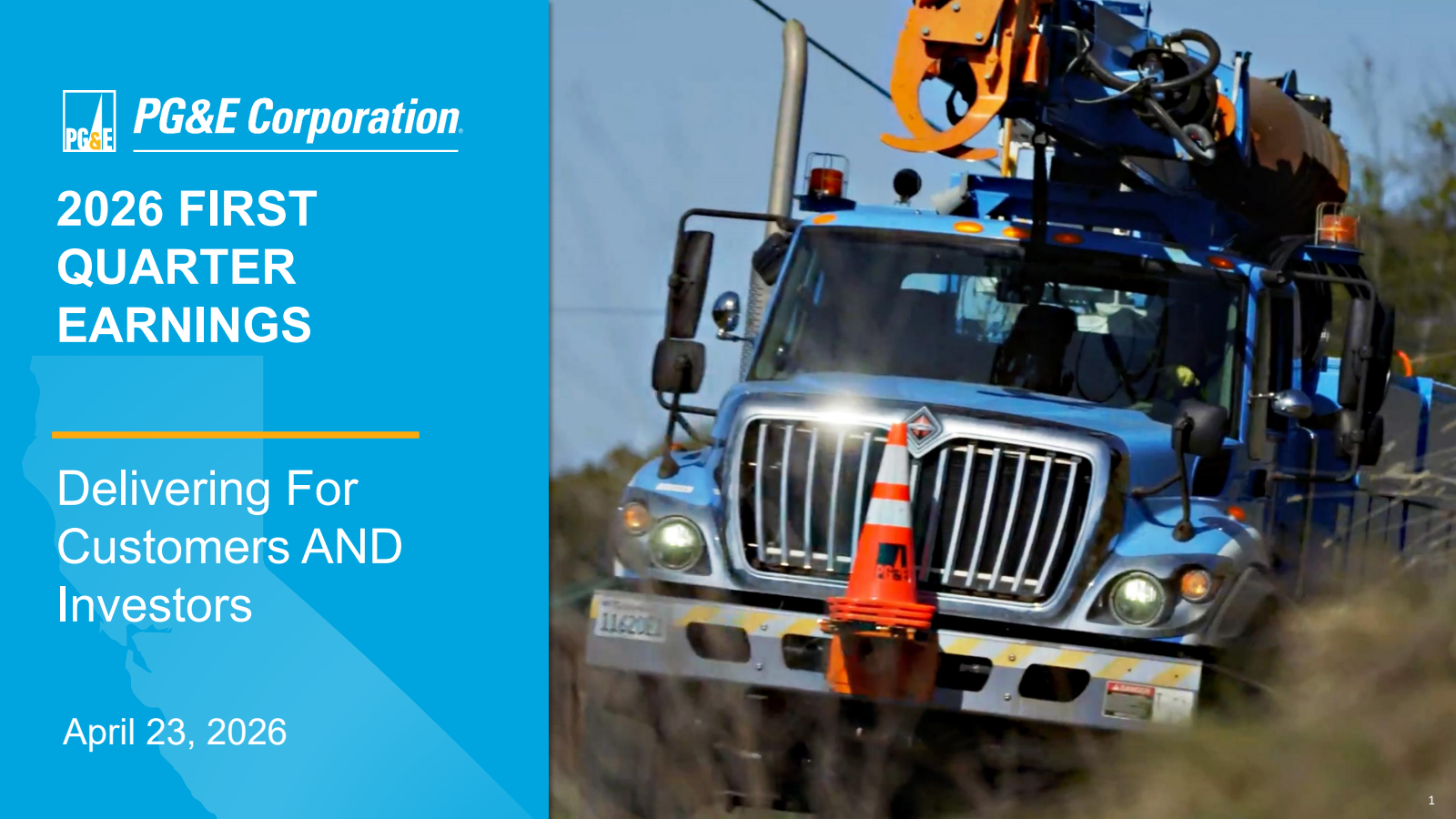 Pacific Gas & Electric's Q1 2026 Slide Deck