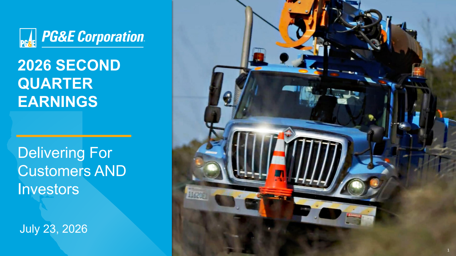 Pacific Gas & Electric's Q2 2026 Slide Deck