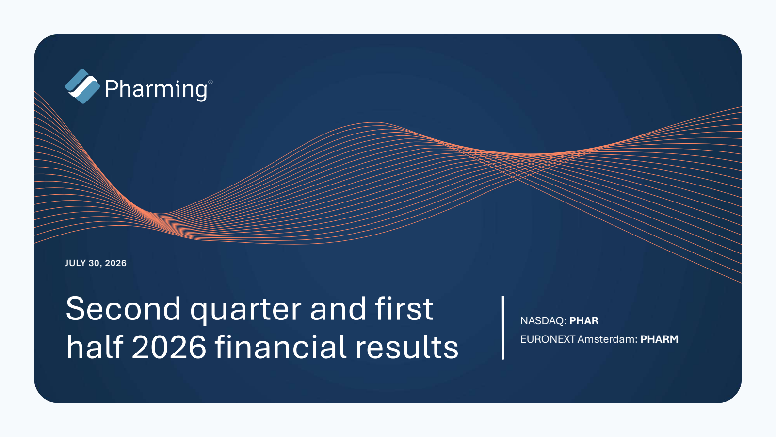 Pharming Group's Q2 2026 Slide Deck