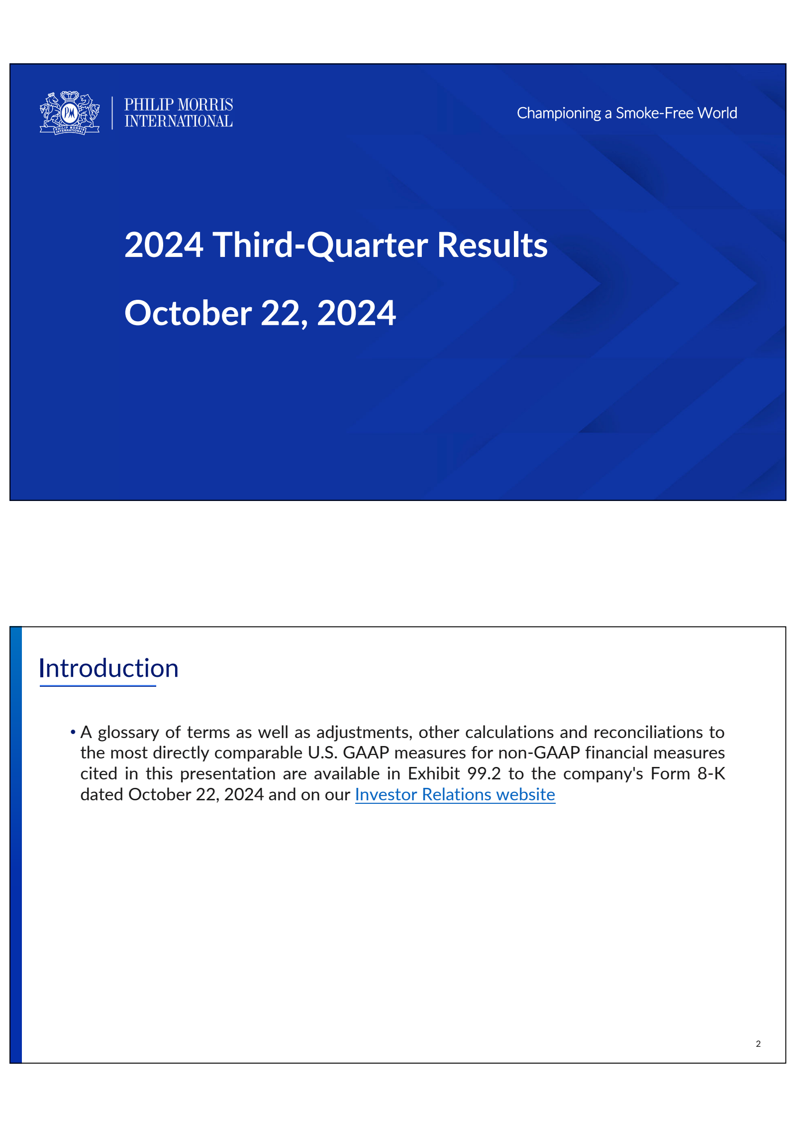 Philip Morris International's Q3 2024 Slide Deck