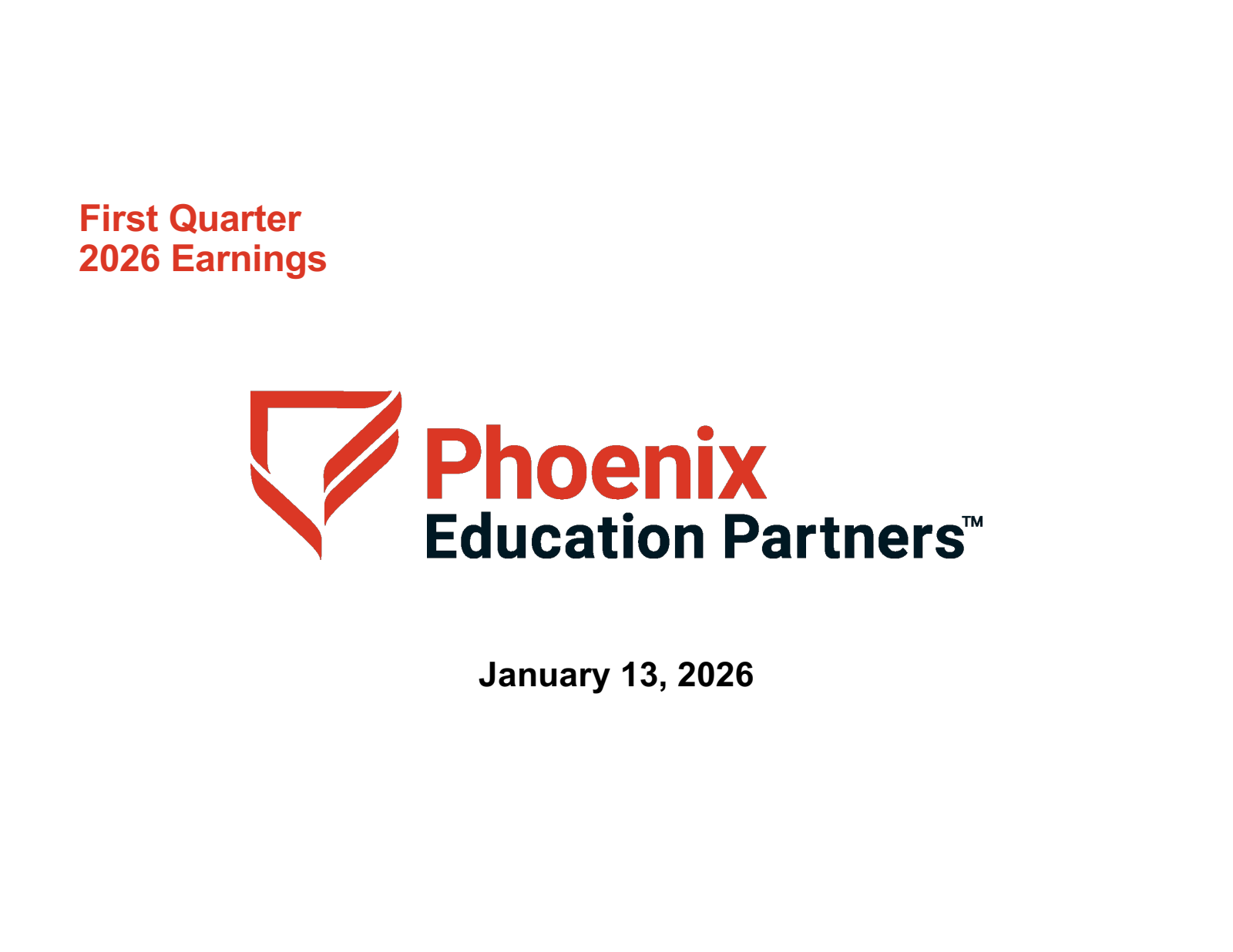 Phoenix Education Partners' Q1 2026 Slide Deck