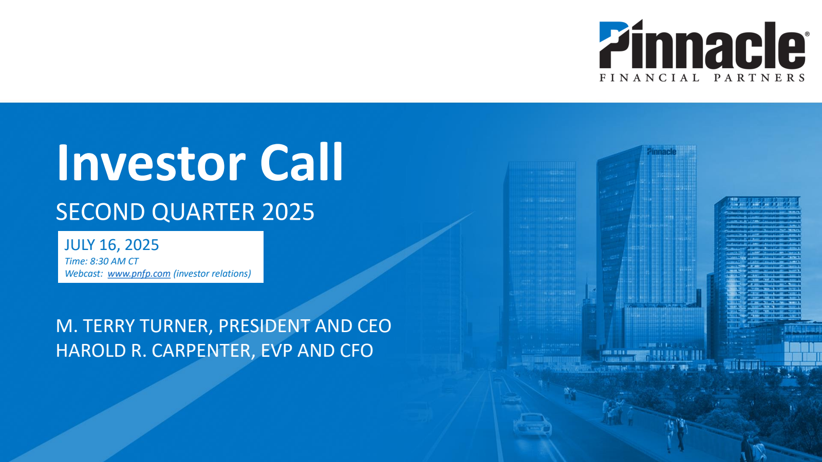 Pinnacle Financial Partners' Q2 2025 Slide Deck