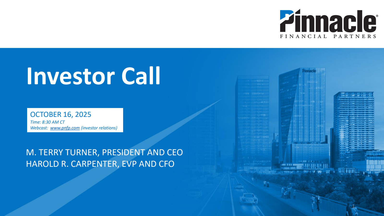Pinnacle Financial Partners' Q3 2025 Slide Deck