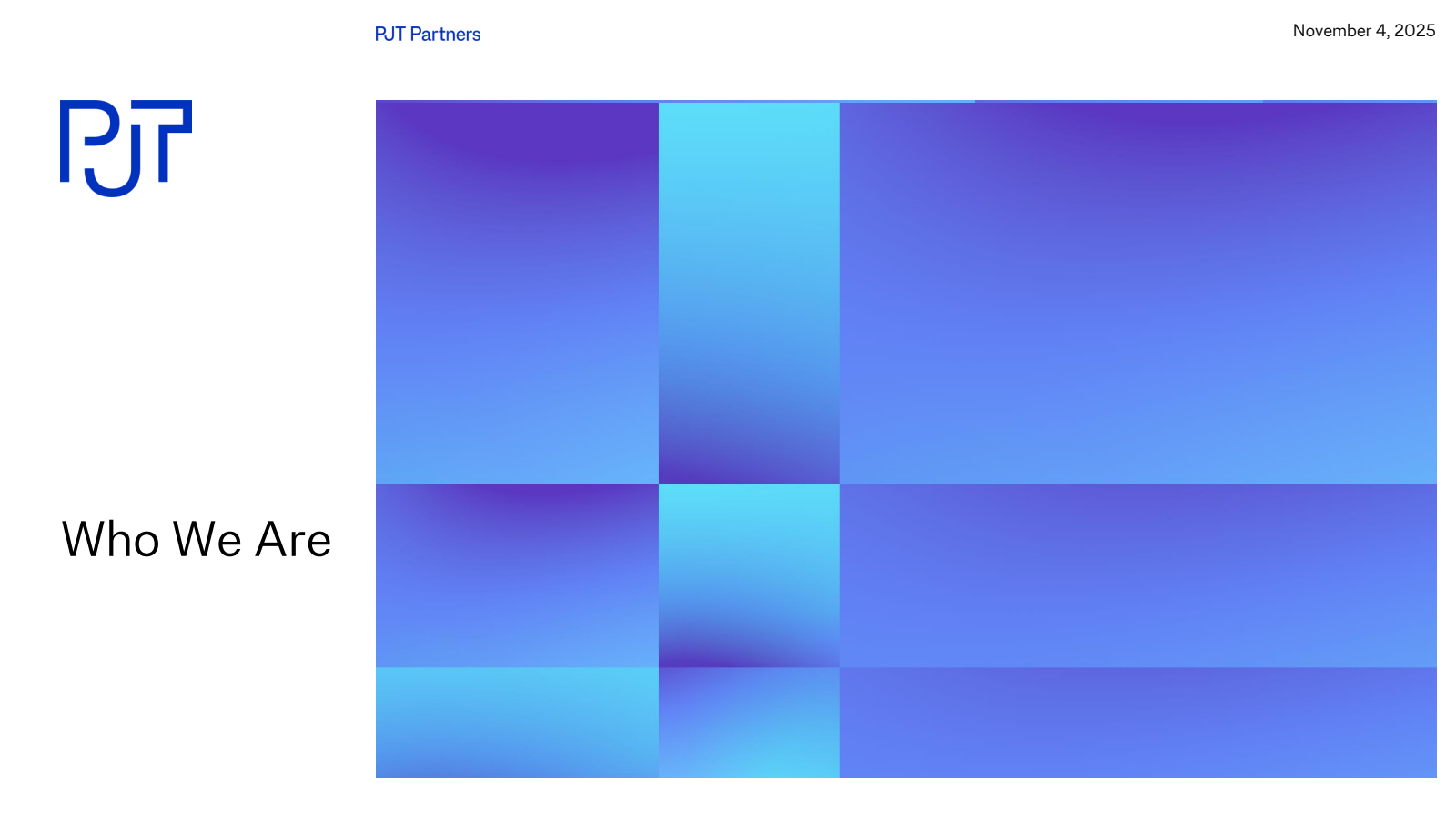 PJT Partners' Q3 2025 Slide Deck