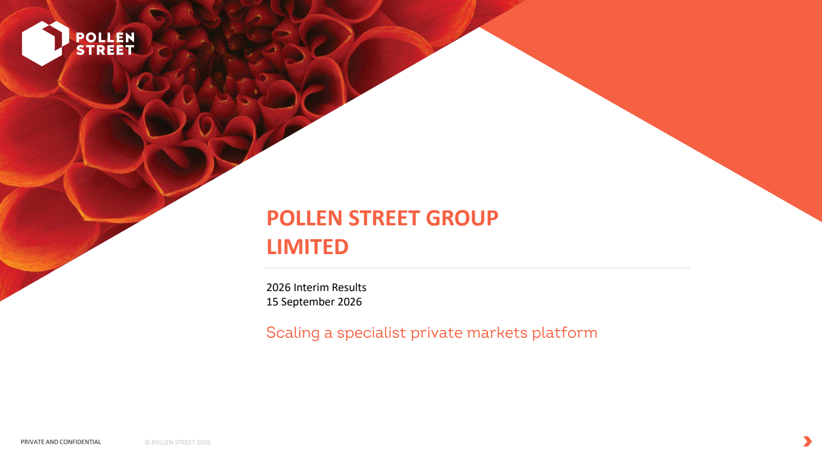 Pollen Street Group's H1 2026 Slide Deck