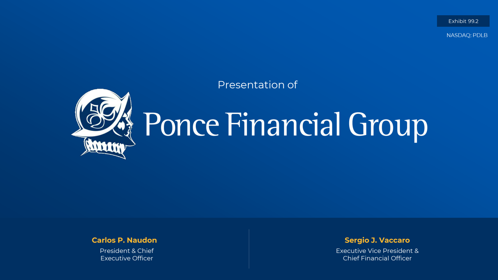 Ponce Financial Group's Q1 2026 Slide Deck
