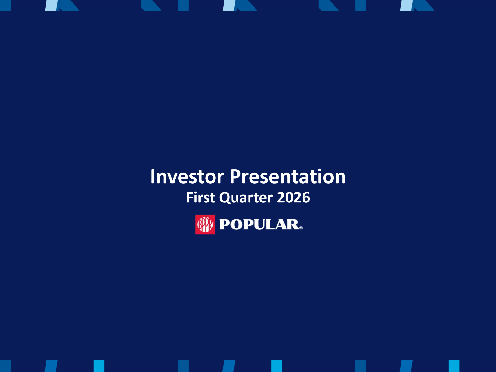 Popular's Q1 2026 Slide Deck