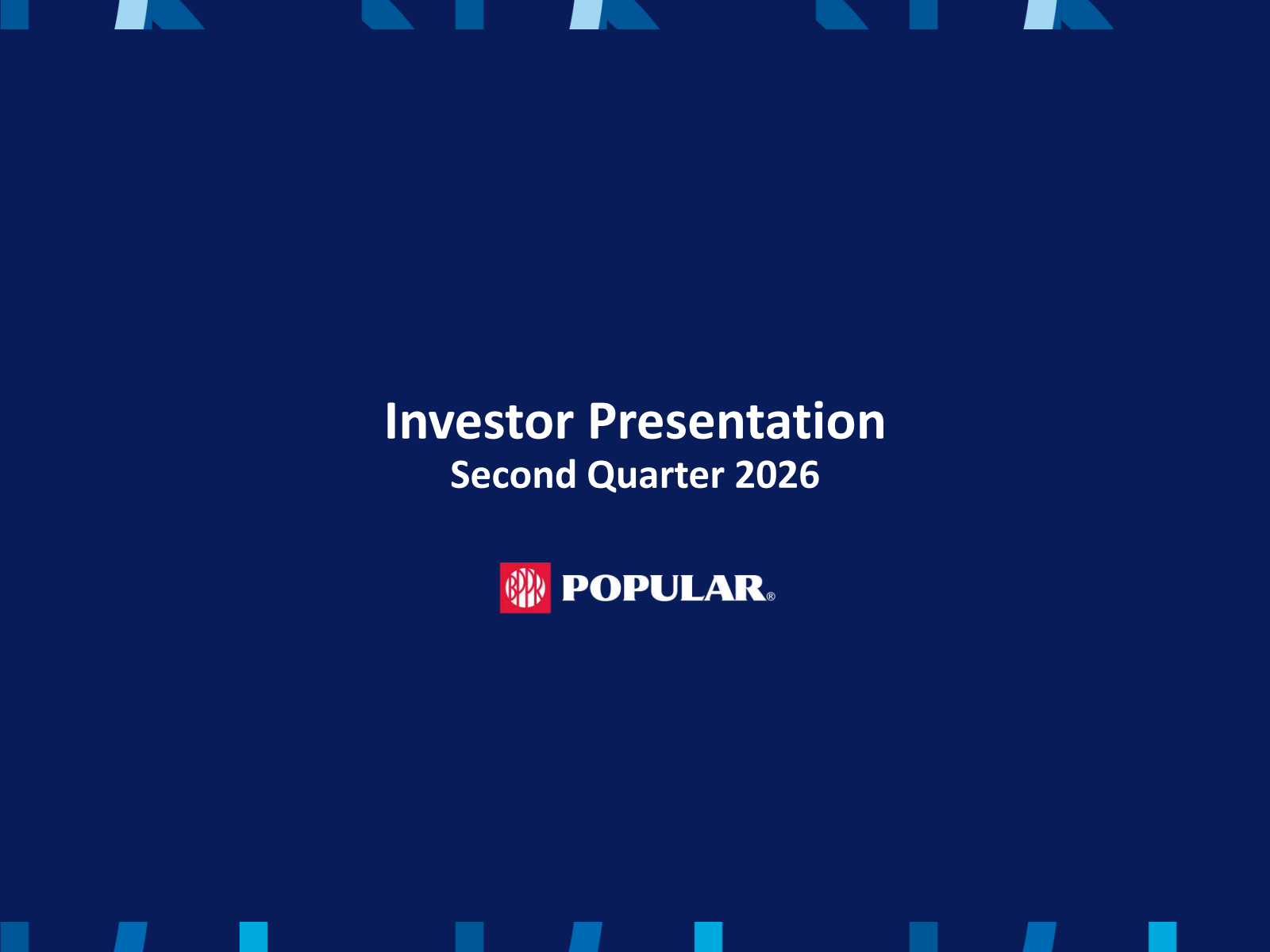 Popular's Q2 2026 Slide Deck