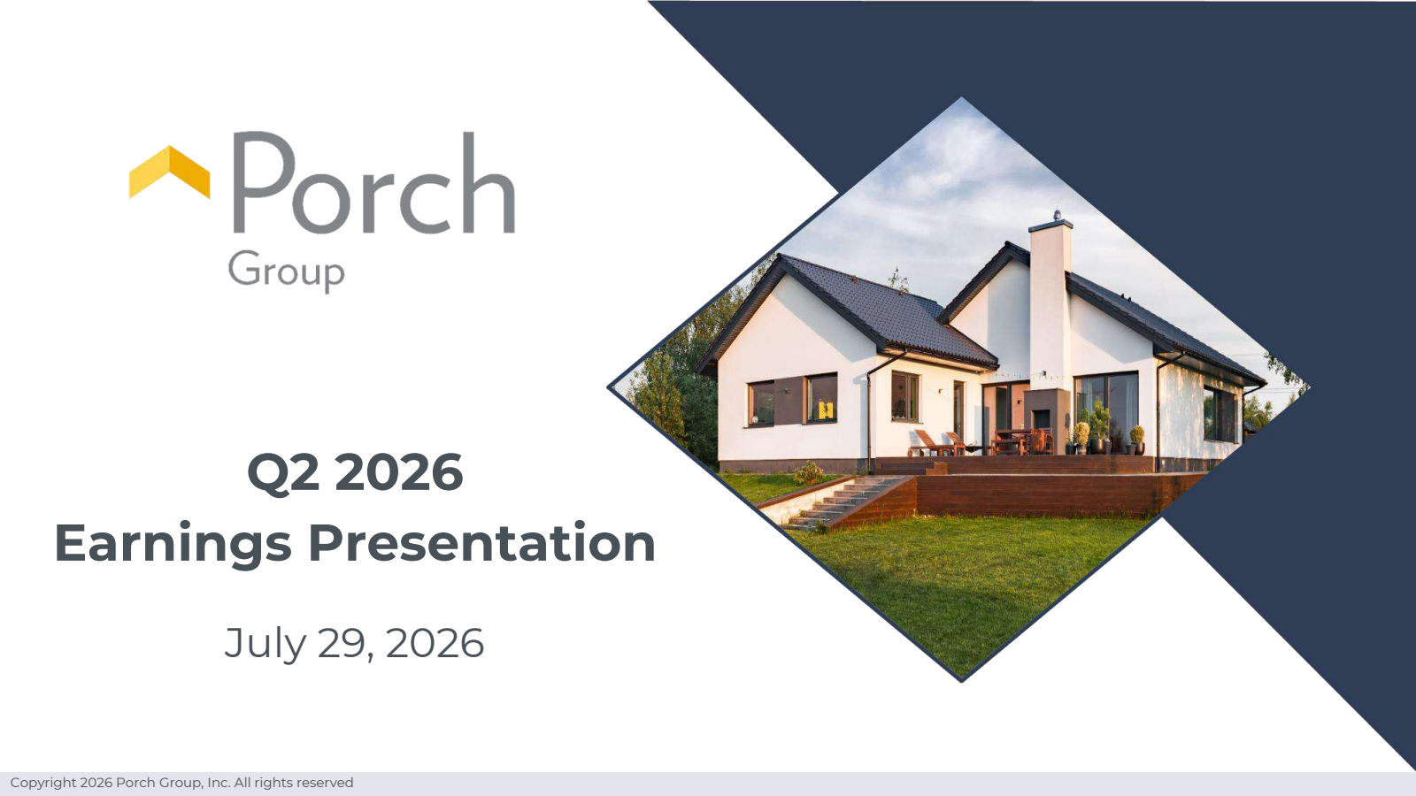 Porch Group's Q2 2026 Slide Deck