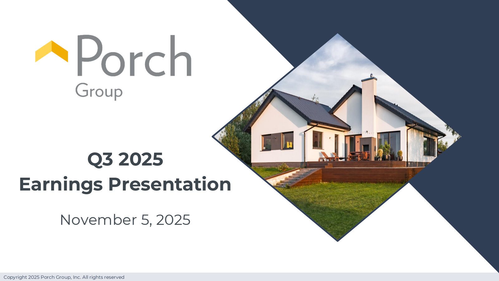 Porch Group's Q3 2025 Slide Deck
