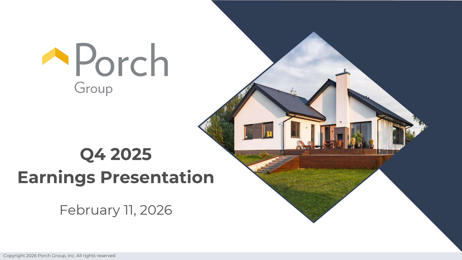 Porch Group's Q4 2025 Slide Deck