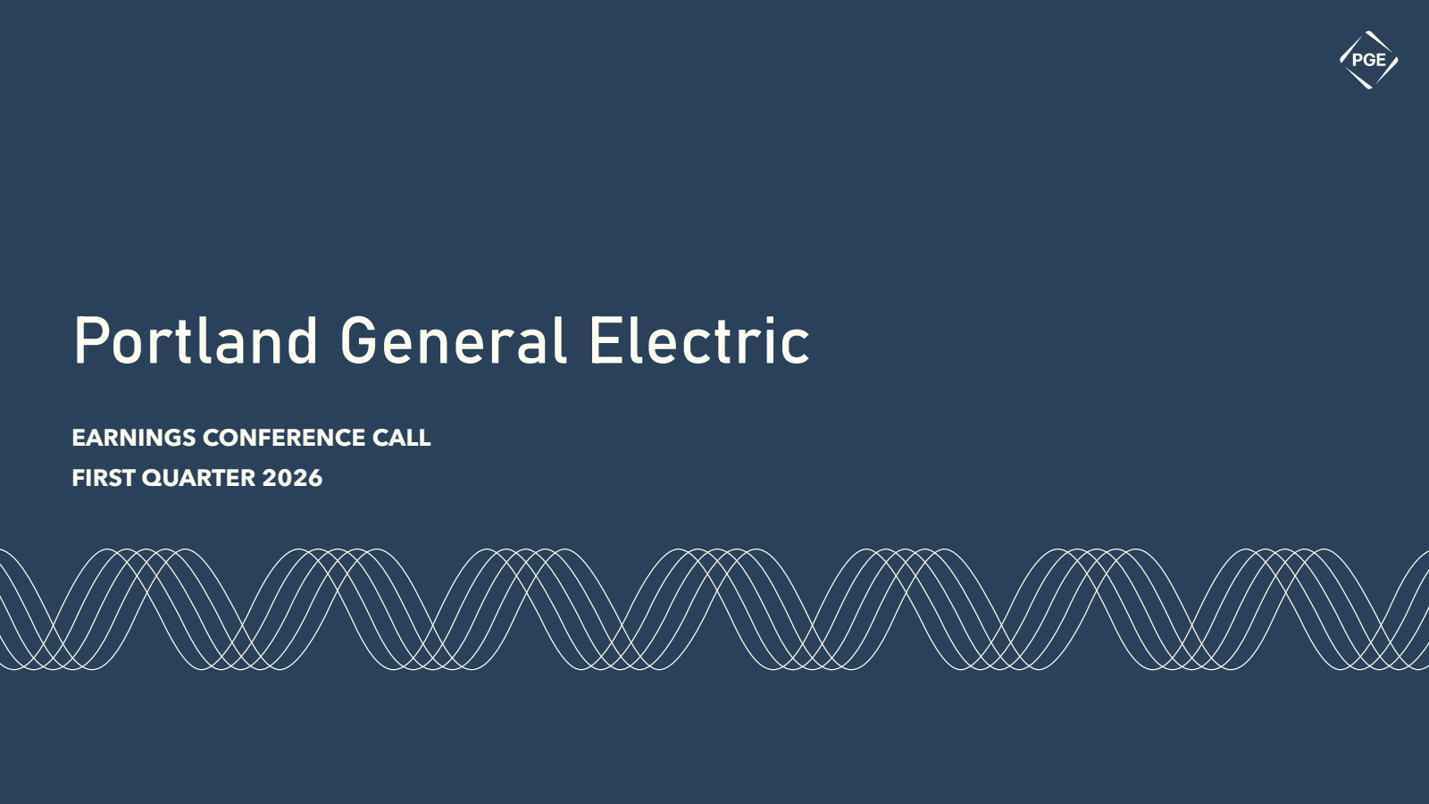 Portland General Electric's Q1 2026 Slide Deck