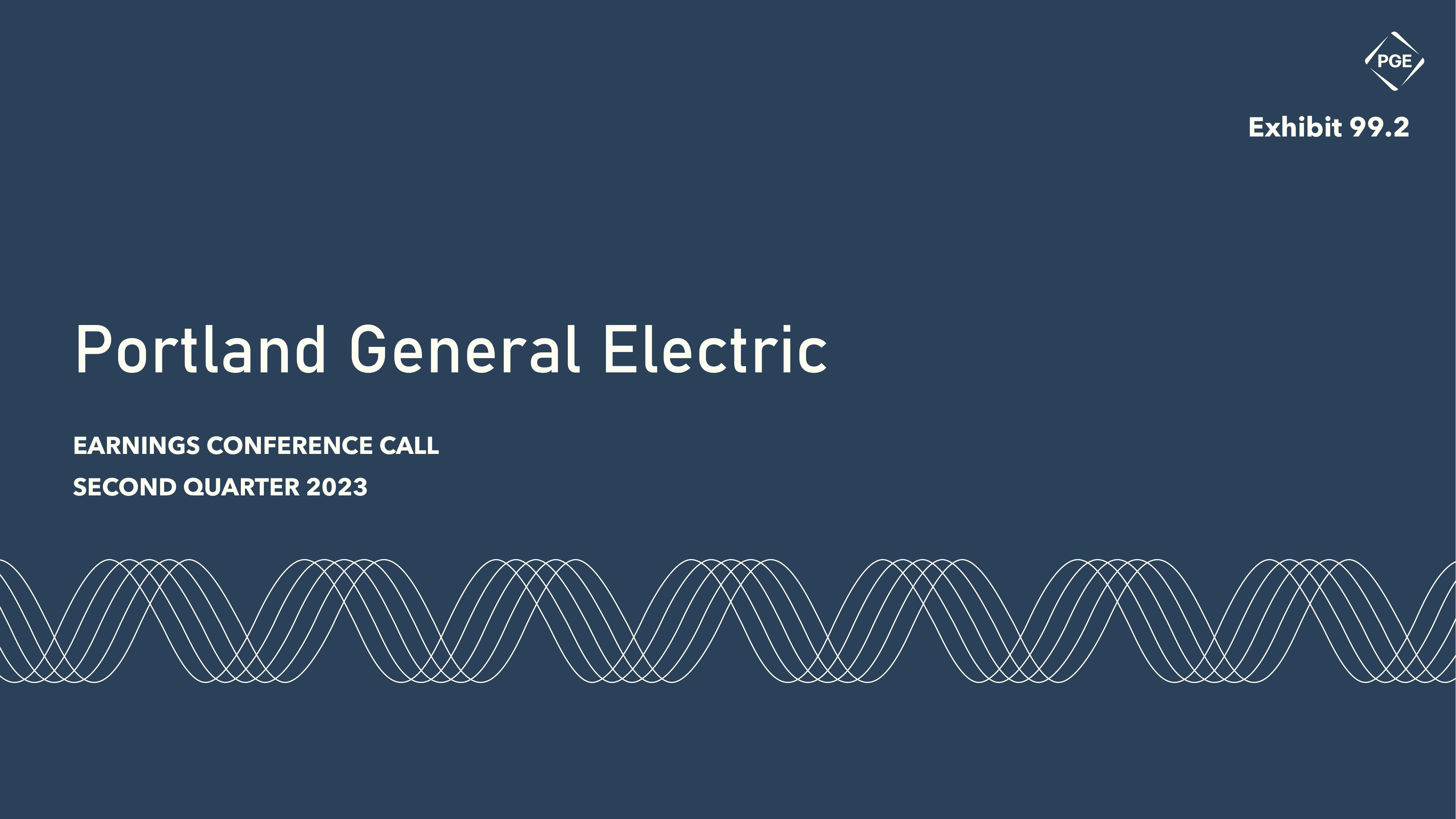 Portland General Electric's Q2 2023 Slide Deck