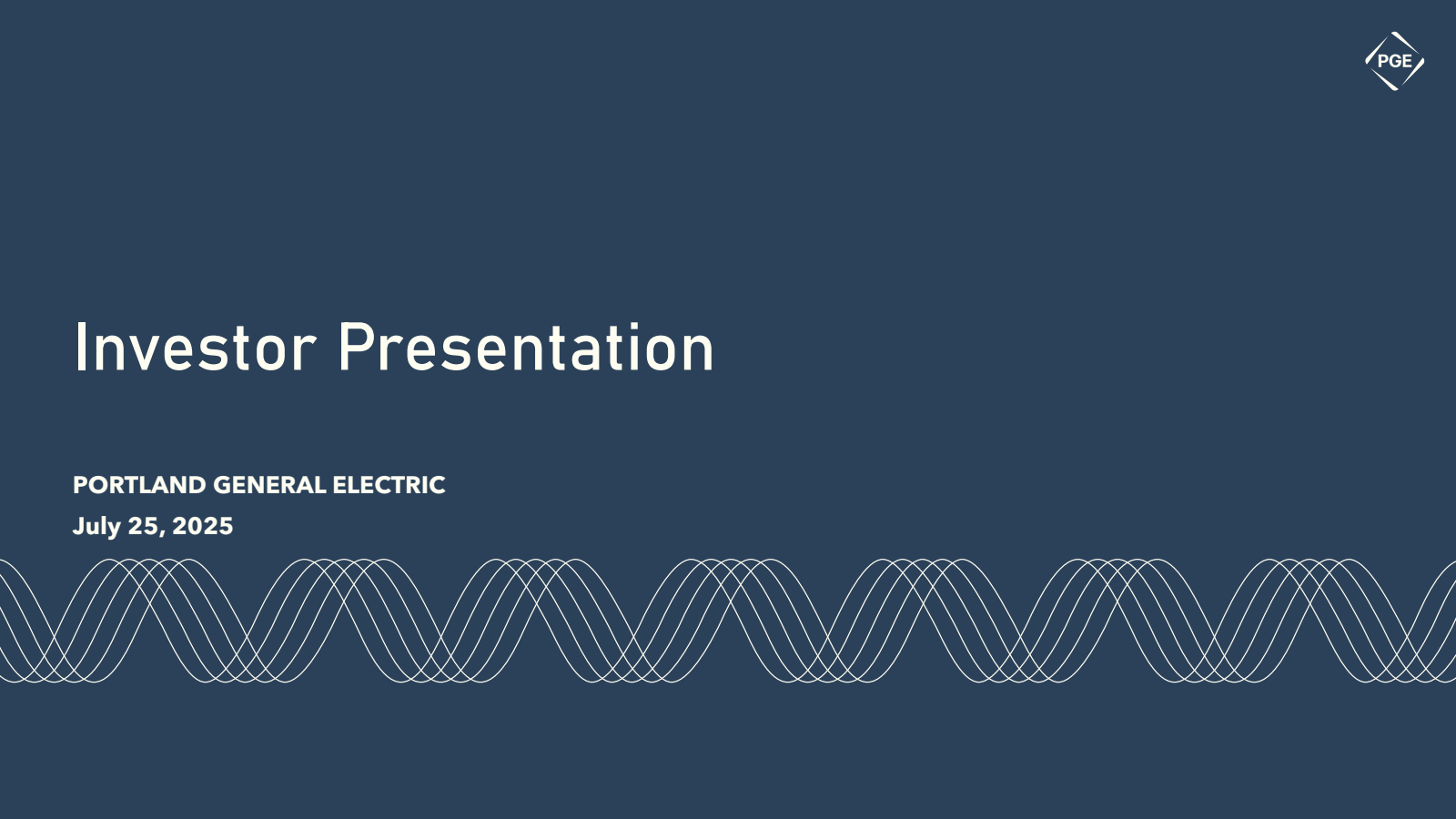 Portland General Electric's Q2 2025 Slide Deck