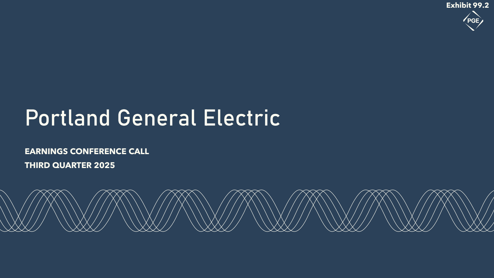 Portland General Electric's Q3 2025 Slide Deck