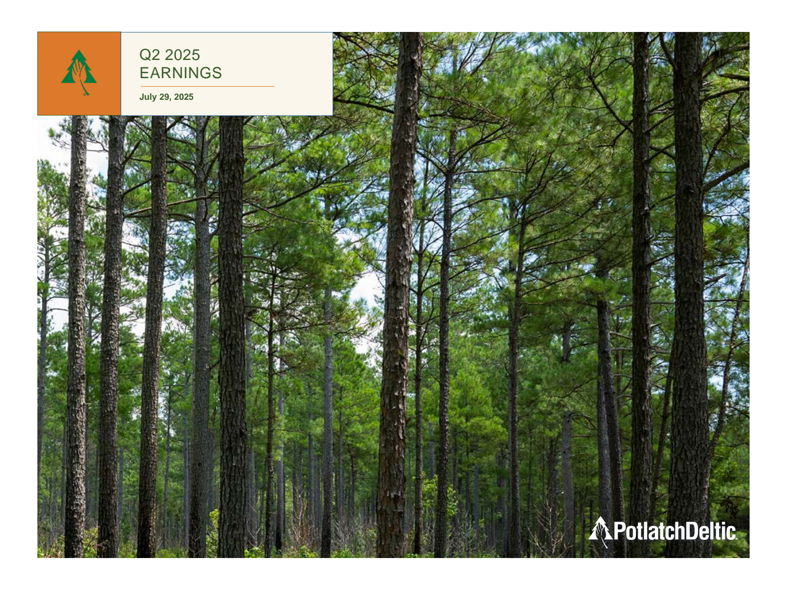 Potlatch's Q2 2025 Slide Deck