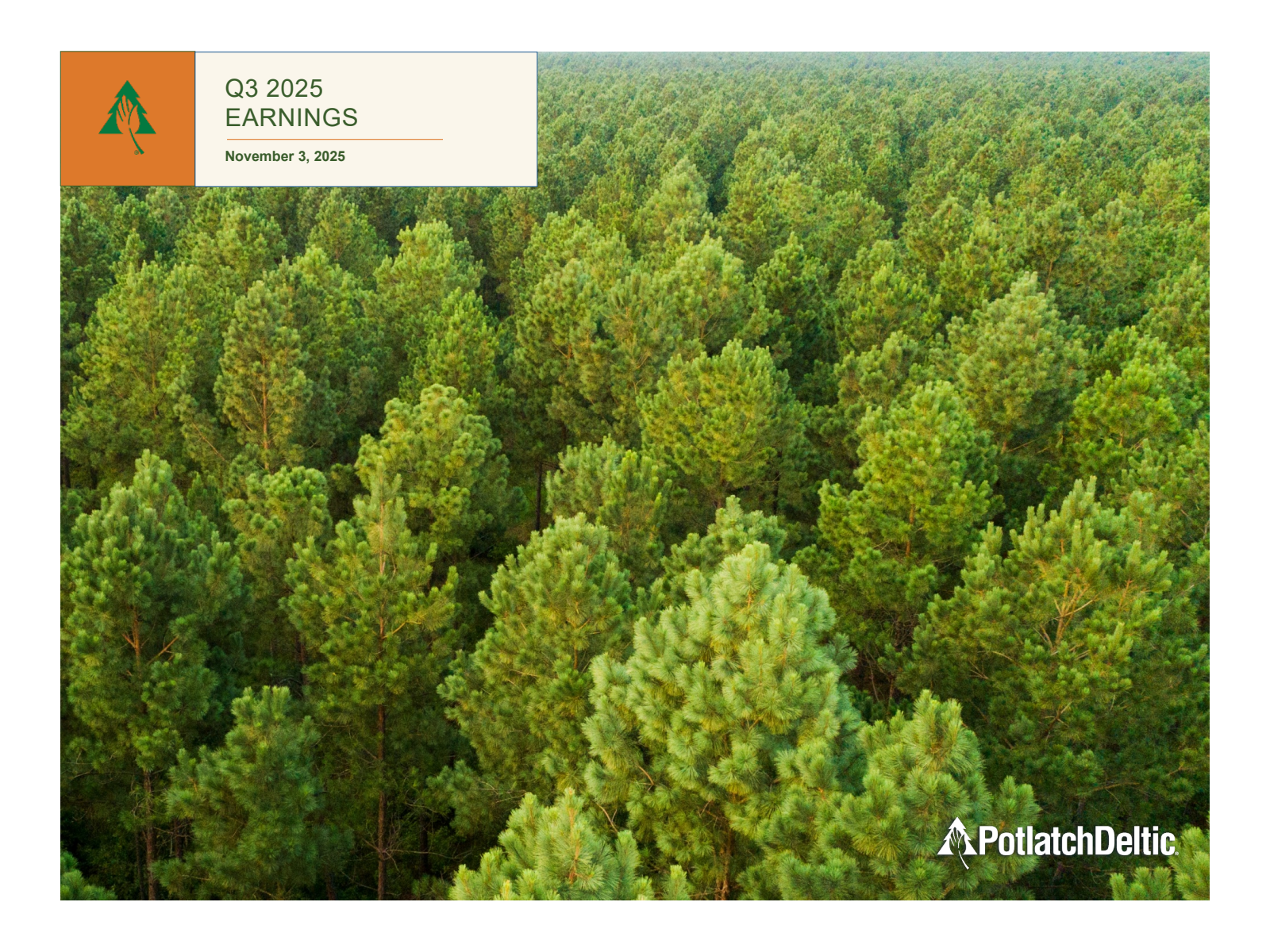 Potlatch's Q3 2025 Slide Deck
