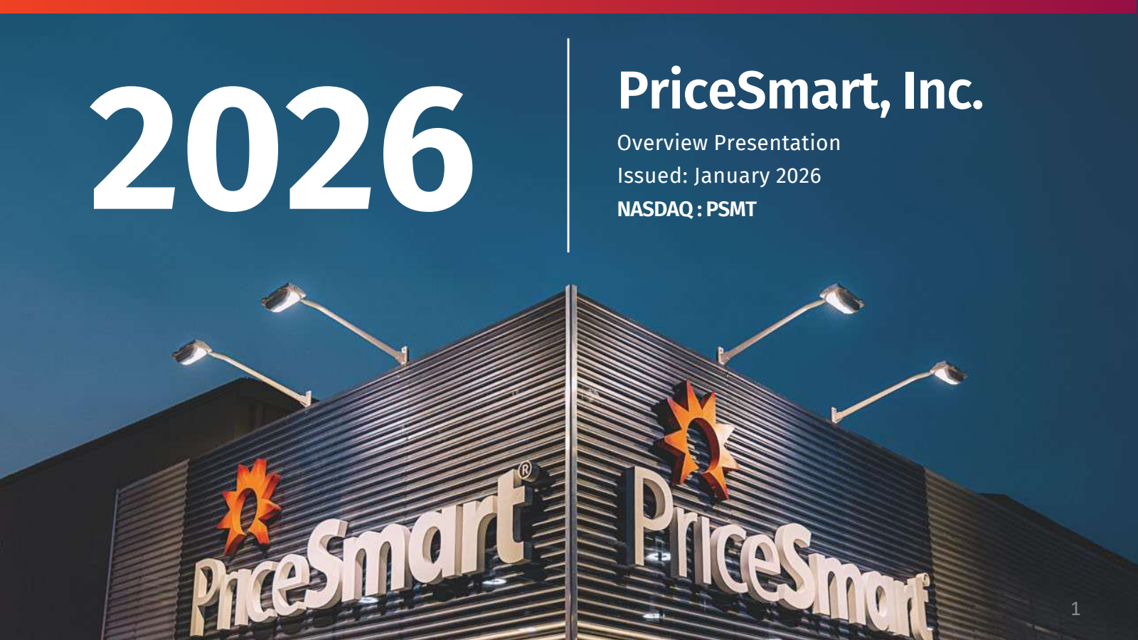 PriceSmart's Q1 2026 Slide Deck